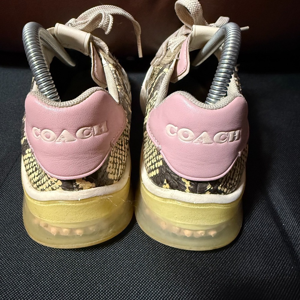 Coach‎ Womens Snake Print Fashion Sneakers Size 8B Designer Casual Shoes - Picture 2 of 15